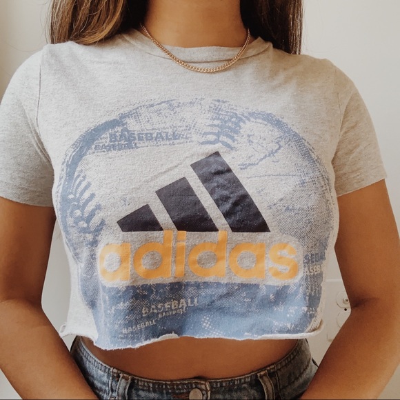 adidas Tops - cropped adidas gray tee ✧